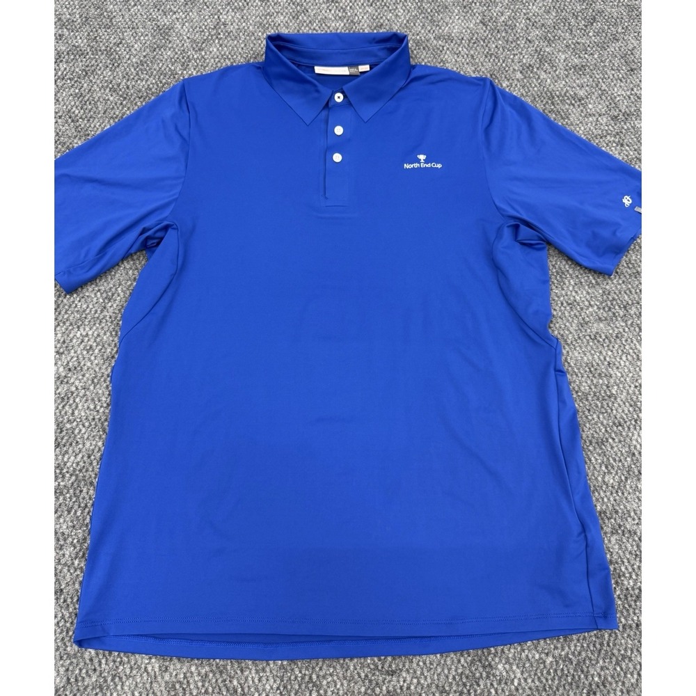 KJUS Men's Large Performance Golf Polo Shirt UPF 50 Royal Blue
